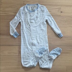 Magnetic Me 12-18m Light Blue Plaid Kids Footie